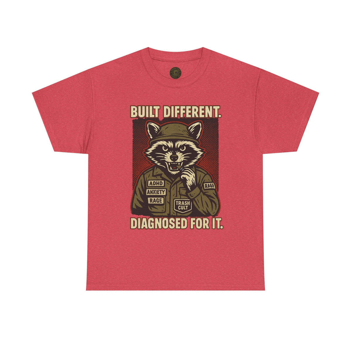 Built Different Diagnosed For It Military Raccoon Shirt – Gildan 5000