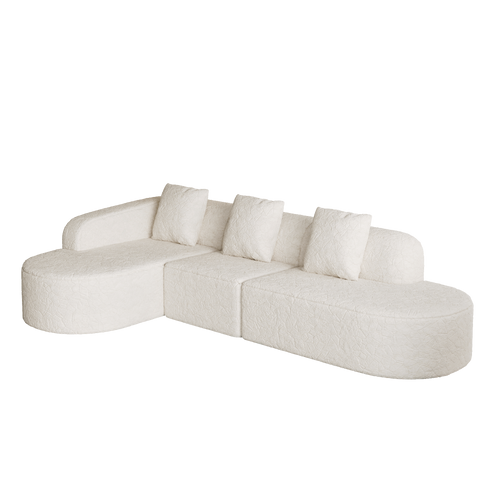 111.8-Inch L-Shaped Curved Modular Sofa