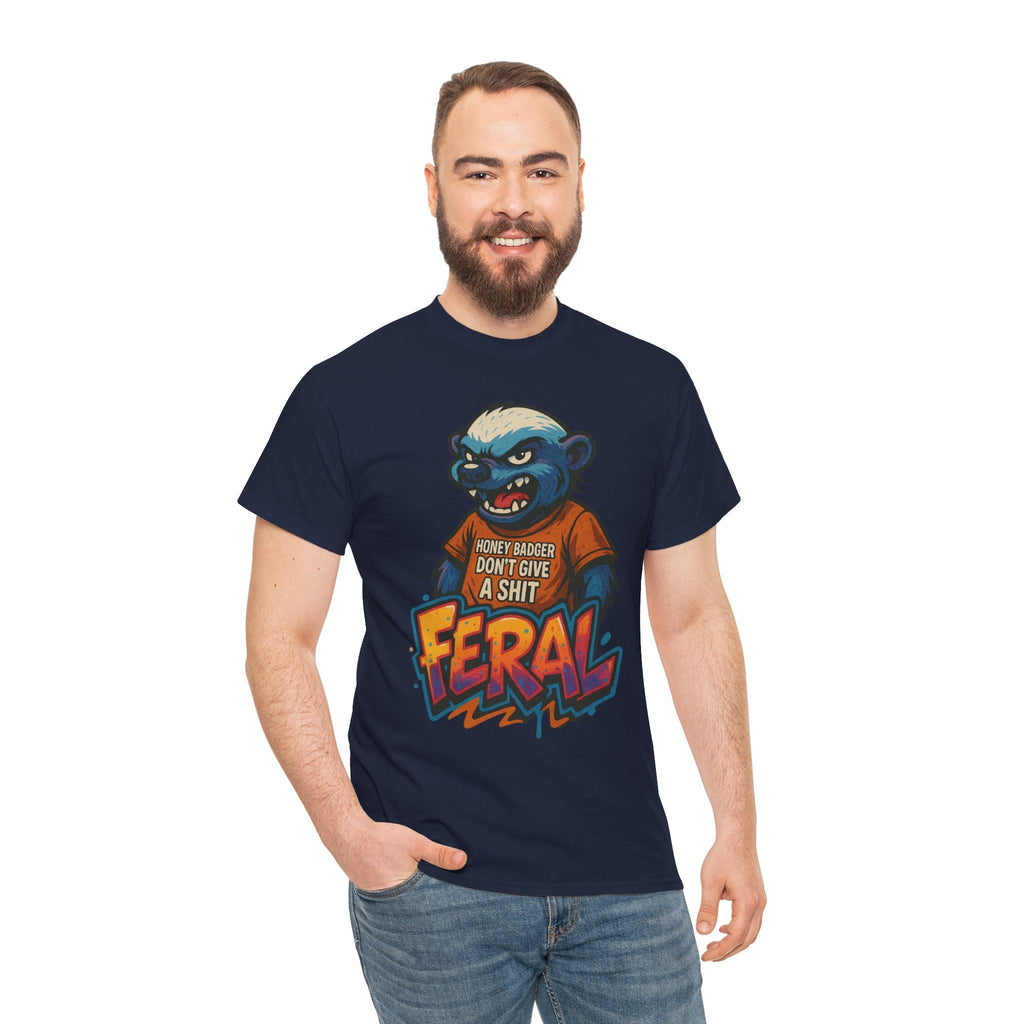 Feral Graphic Tee, Unisex Heavy Cotton T-Shirt for Casual Wear, Gift for Animal Lovers, Unique Streetwear, Funny Graphic Shirt