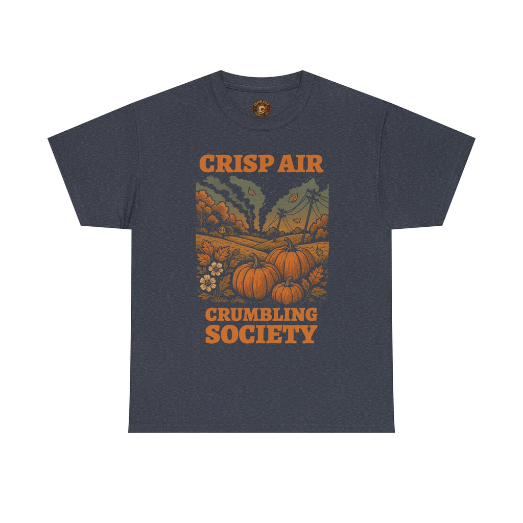 Crisp Air Crumbling Society Shirt – Dystopian Fall Pumpkin Tee – Fall of Humanity Collection – Trash Cult Supply Co.
