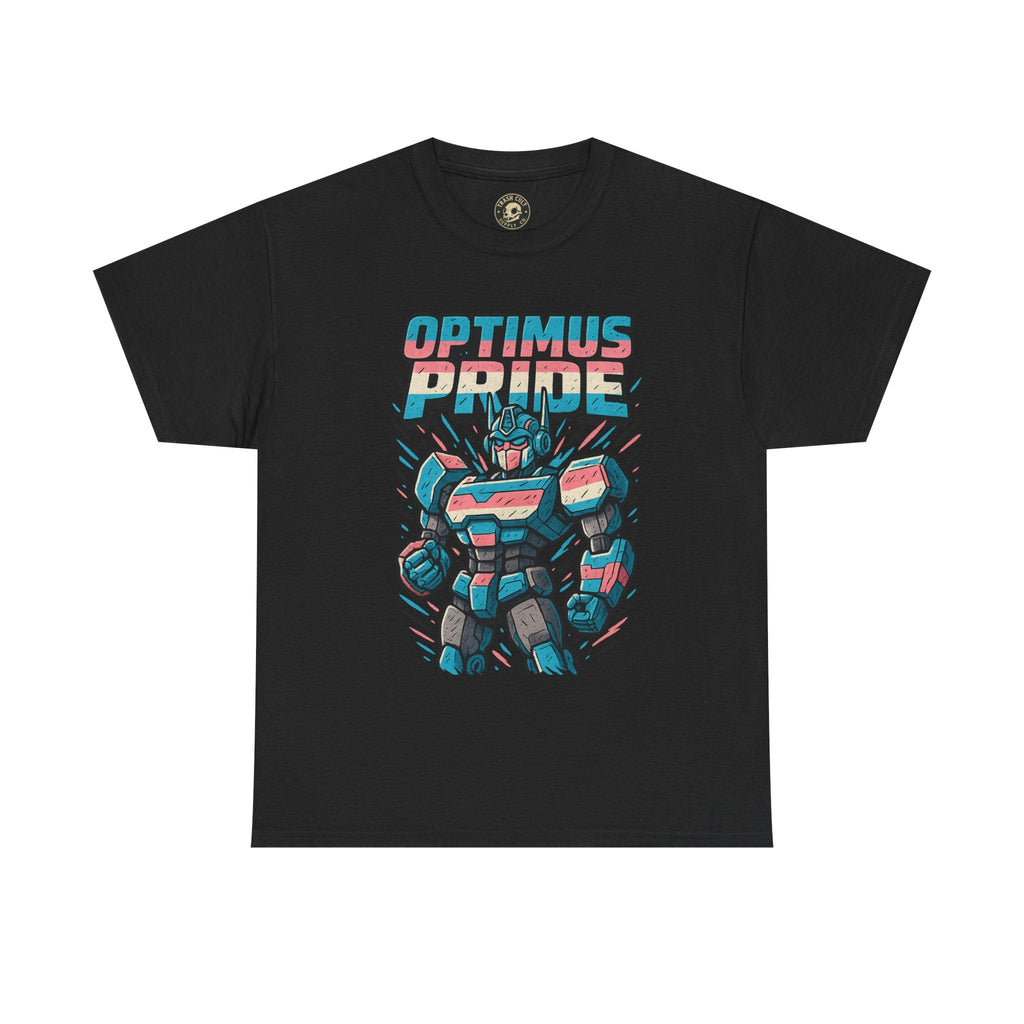 Optimus Pride T-Shirt – Funny Trans Mech LGBTQ+ Graphic Tee | Unisex Heavy Cotton Nerd Pride Shirt