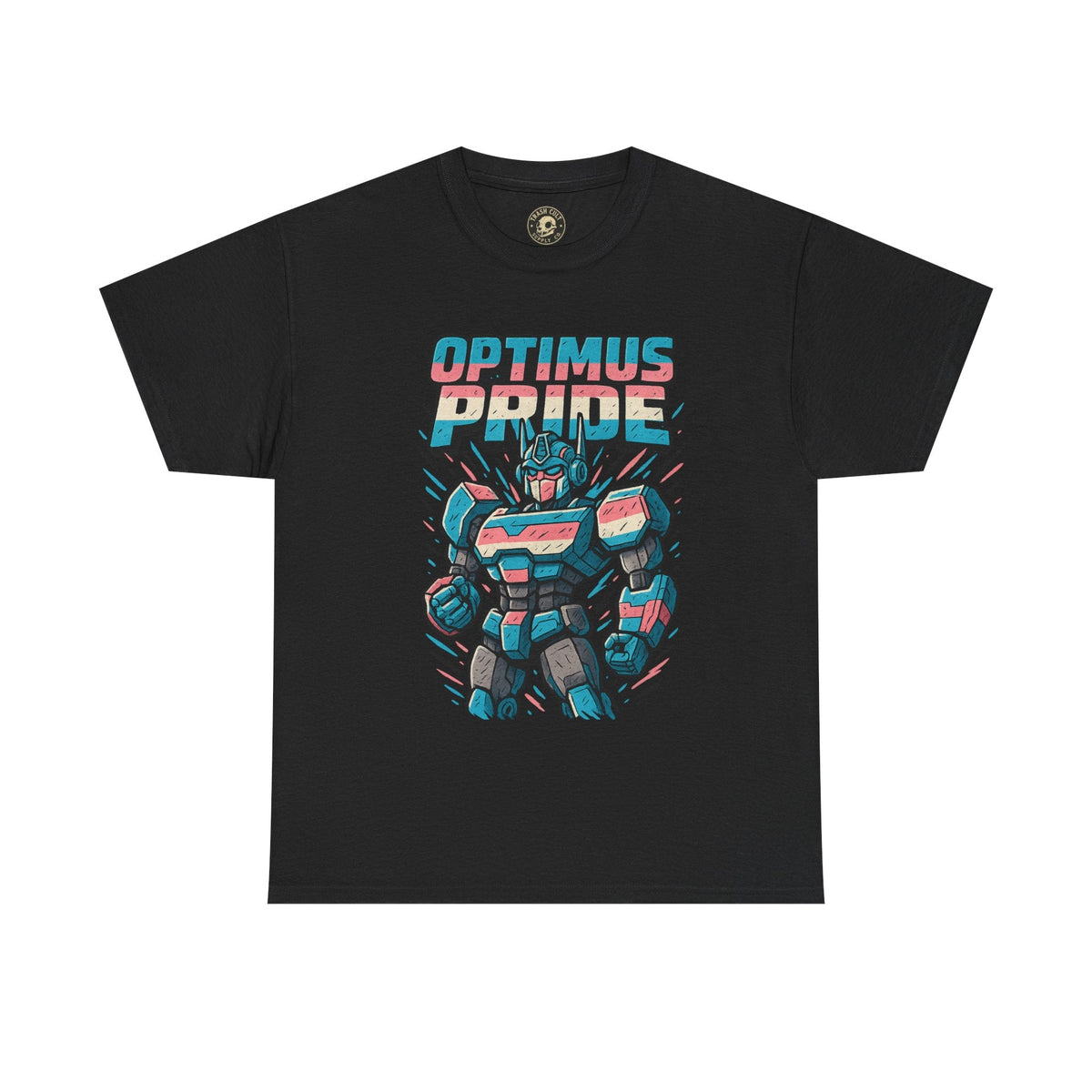 Optimus Pride T-Shirt – Funny Trans Mech LGBTQ+ Graphic Tee | Unisex Heavy Cotton Nerd Pride Shirt