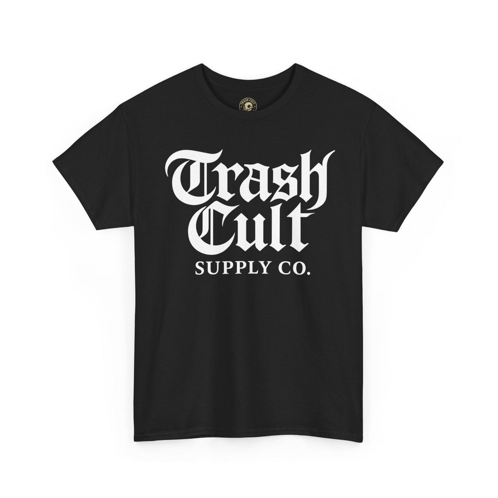 Trash Cult Gothic Logo Shirt – White Cyber Gothic Print on Gildan 5000