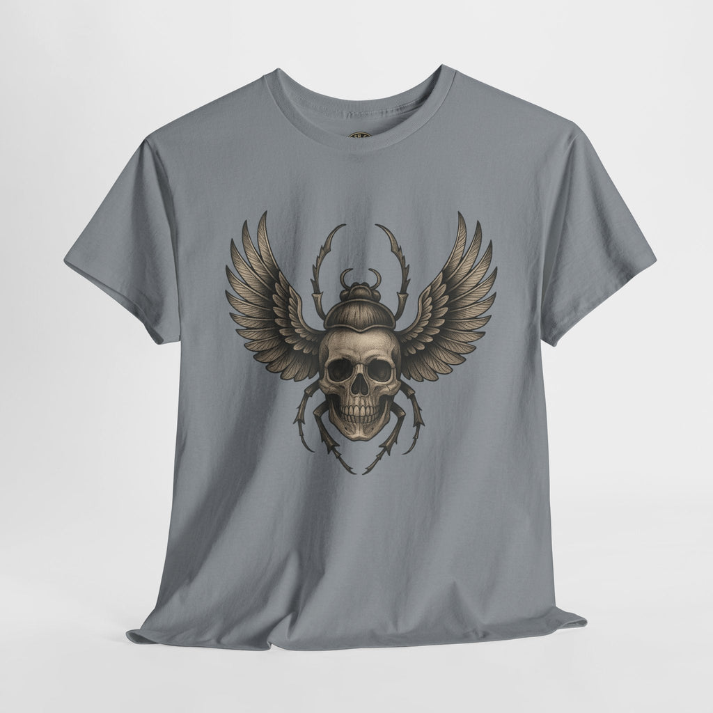 Winged Skull Scarab Shirt – Dark Gothic Beetle Graphic Tee – Gildan 5000 Unisex