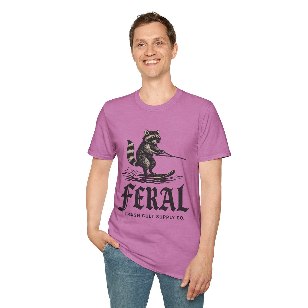 Feral Water Skiing Raccoon Vintage Shirt – Trash Cult Supply Co. | Gildan 2000 Softstyle