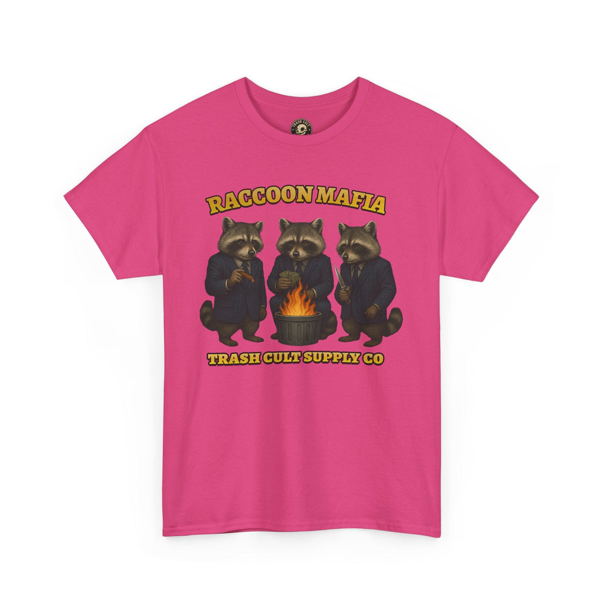 Raccoon Mafia T-Shirt – Realistic Gangster Raccoons in Suits | Trash Cult Supply Co | Gildan 5000