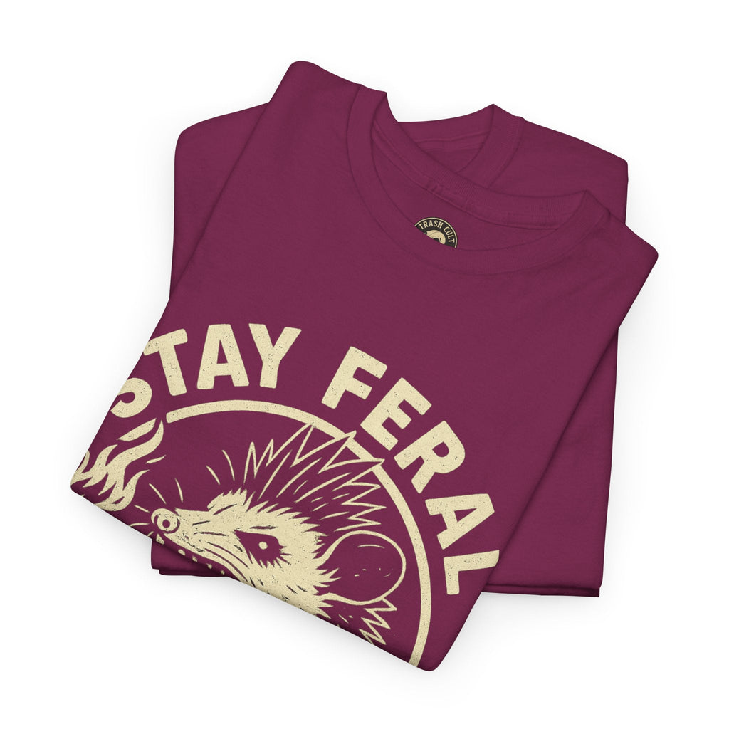 Stay Feral Die Loud Possum Punk Shirt – Trash Cult Supply Co – Gildan 5000 T-Shirt