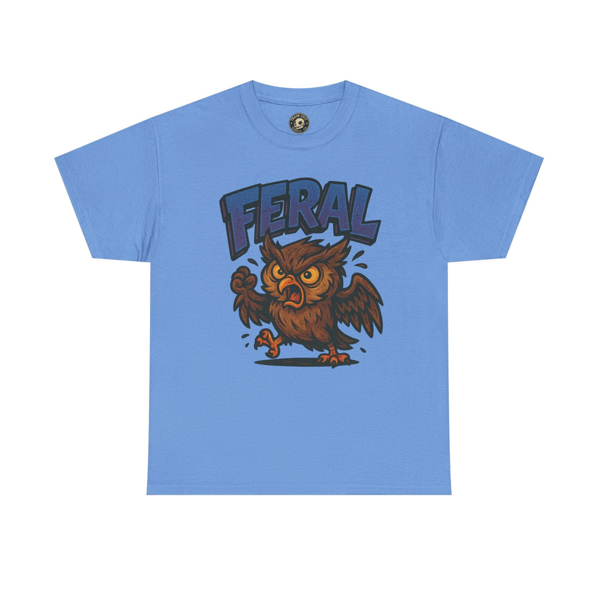 Feral Owl T-Shirt – Bold Animal Graphic Tee | Unisex Cotton Shirt for Bird Nerds & Chaos Lovers