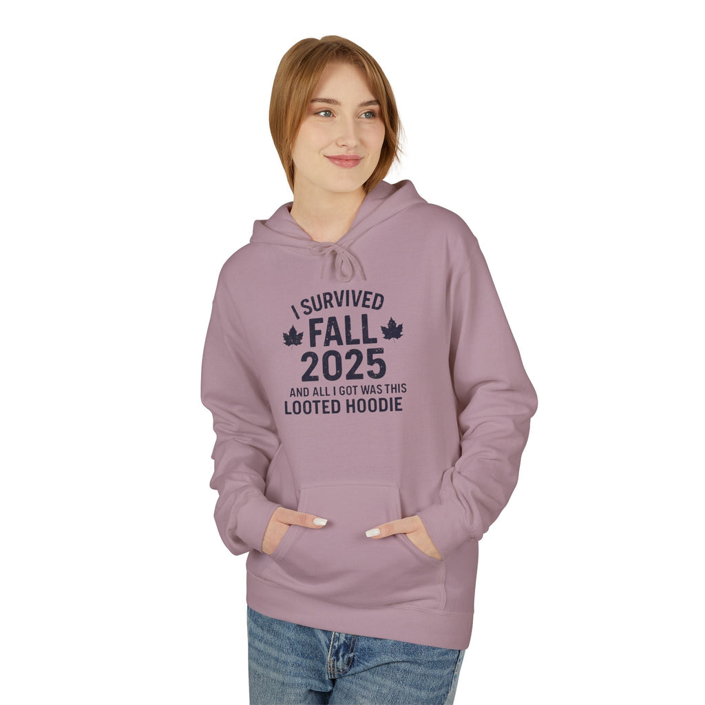 I Survived Fall 2025 Hoodie – Looted Hoodie Meme Sweatshirt – Fall of Humanity Collection – Trash Cult Supply Co.