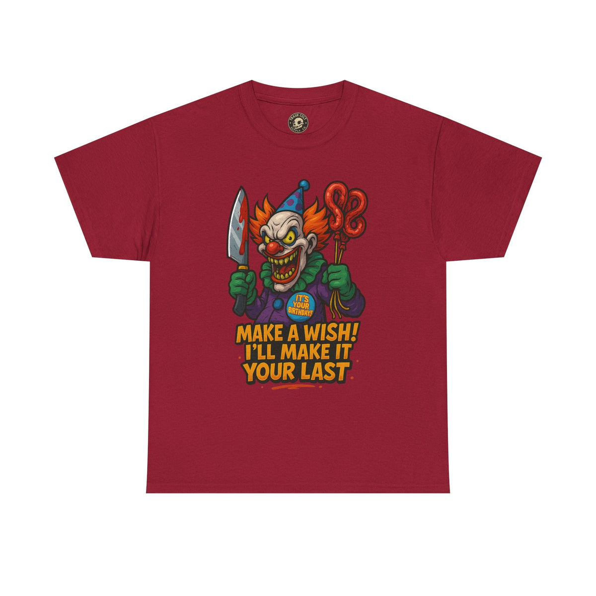 Creepy Clown Tee - Halloween Costume Shirt, Unisex Heavy Cotton Tee, Spooky Graphic Tee, Gag Gift, Horror Fan Apparel