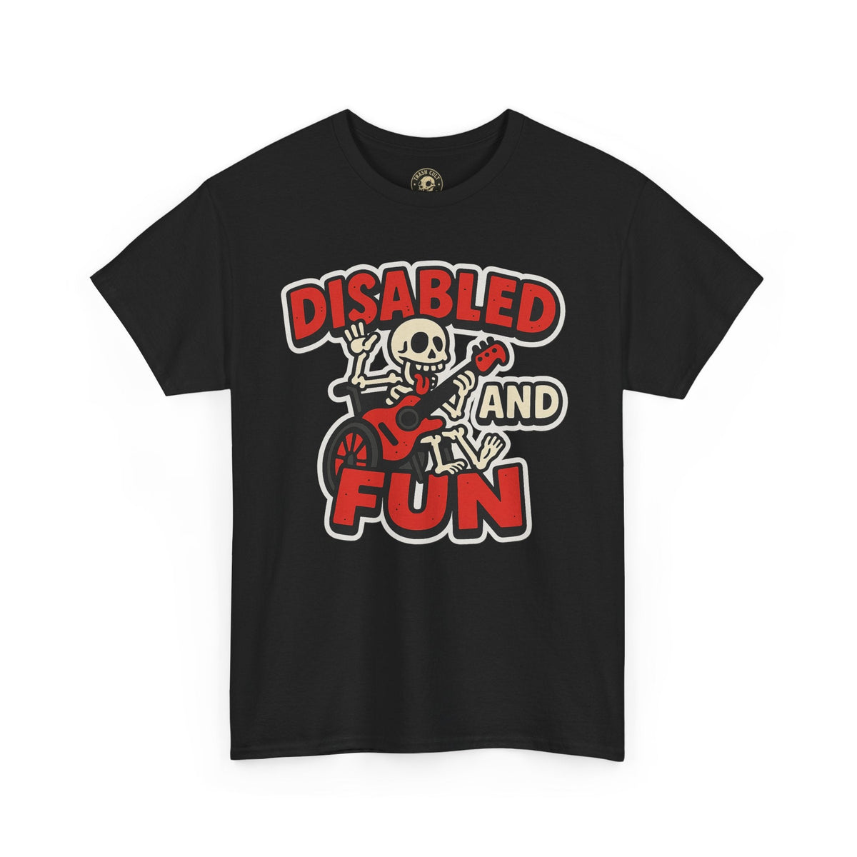 Disabled and Fun Unisex Heavy Cotton Tee, Casual Shirt, Gift for Friends, Music Lovers Gift, Fun T-Shirt, Halloween Wear, Everyday Comfort