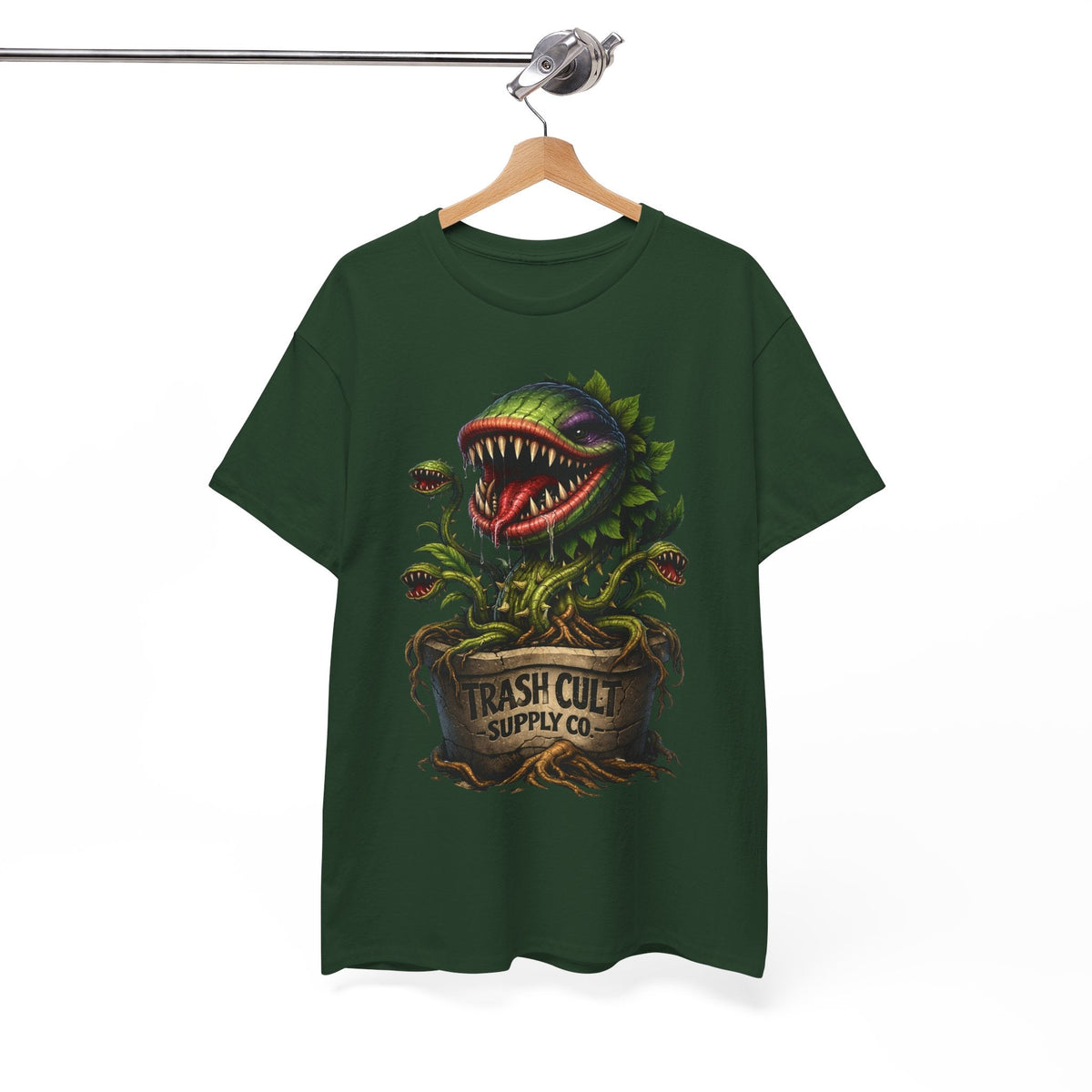 Carnivorous Plant Graphic Tee — "Trash Cult Supply Co." Potted Monster Shirt