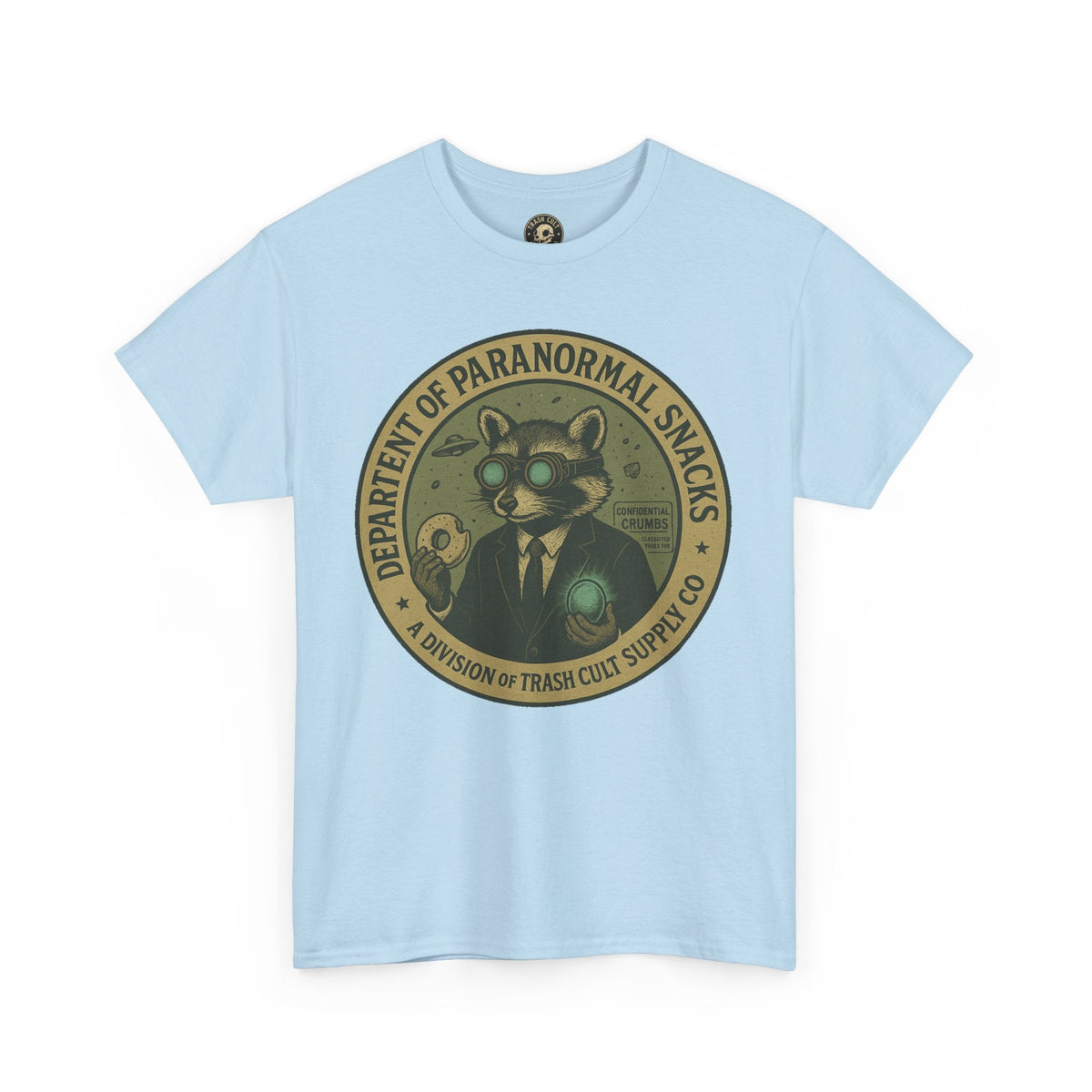 Department of Paranormal Snacks Shirt – Trash Cult Supply Co – Vintage Cryptid Division Tee – Gildan 5000