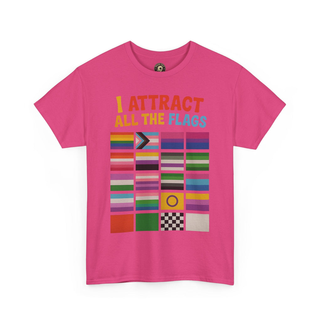 I Attract All The Flags LGBTQ Pride T-Shirt – Funny Inclusivity Shirt – Gildan 5000