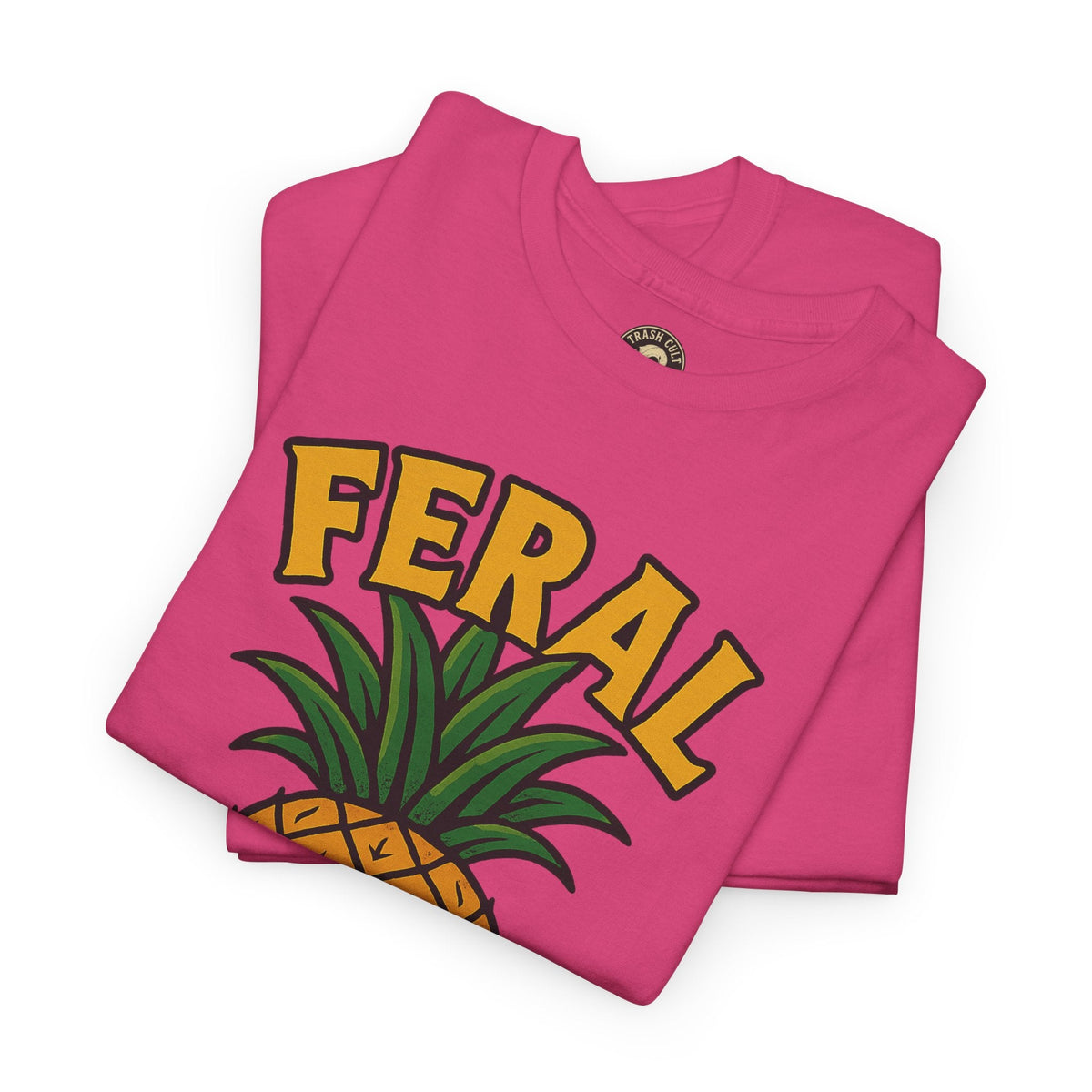 Feral Evil Pineapple Shirt – Aggressive Fruit Trashcore Tee – Gildan 5000 Unisex