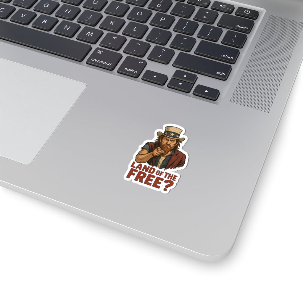 Redneck Uncle Sam “Land of the Free?” Kiss Cut Sticker – Bold Patriotic Satire