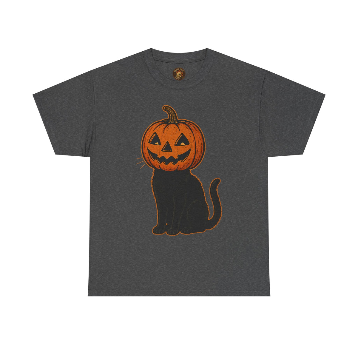 Black Cat Pumpkin Head Halloween T-Shirt – Jack O’Lantern Cat Design