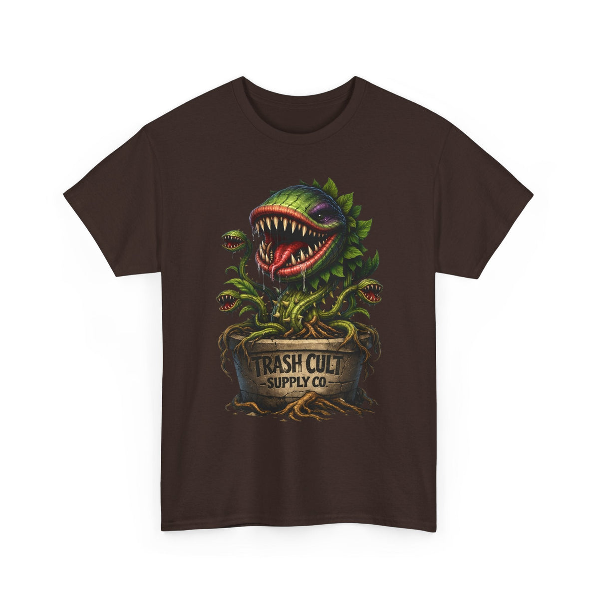 Carnivorous Plant Graphic Tee — "Trash Cult Supply Co." Potted Monster Shirt