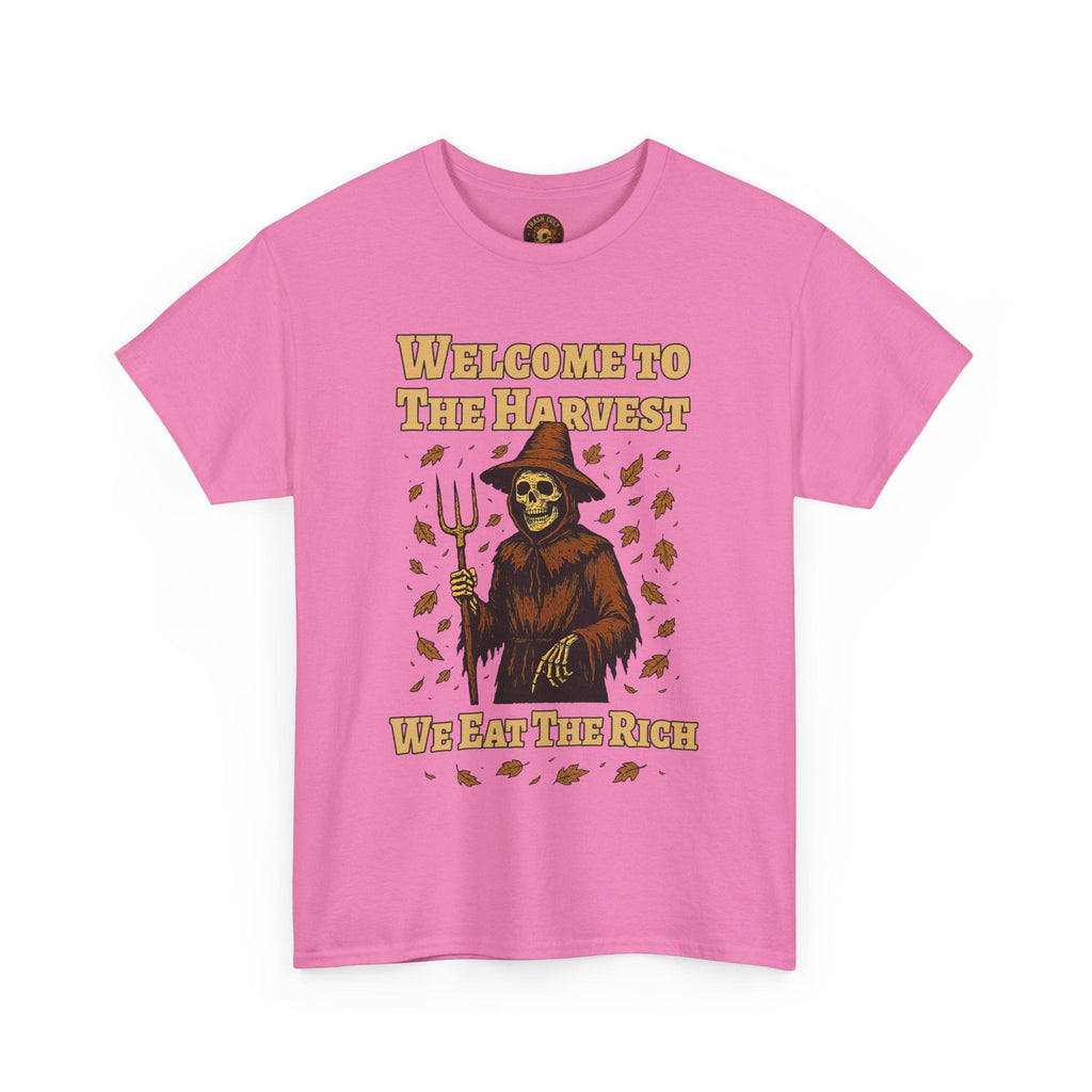 Eat the Rich Shirt – Welcome to the Harvest Skeleton Scarecrow Tee – Fall of Humanity Collection – Trash Cult Supply Co.