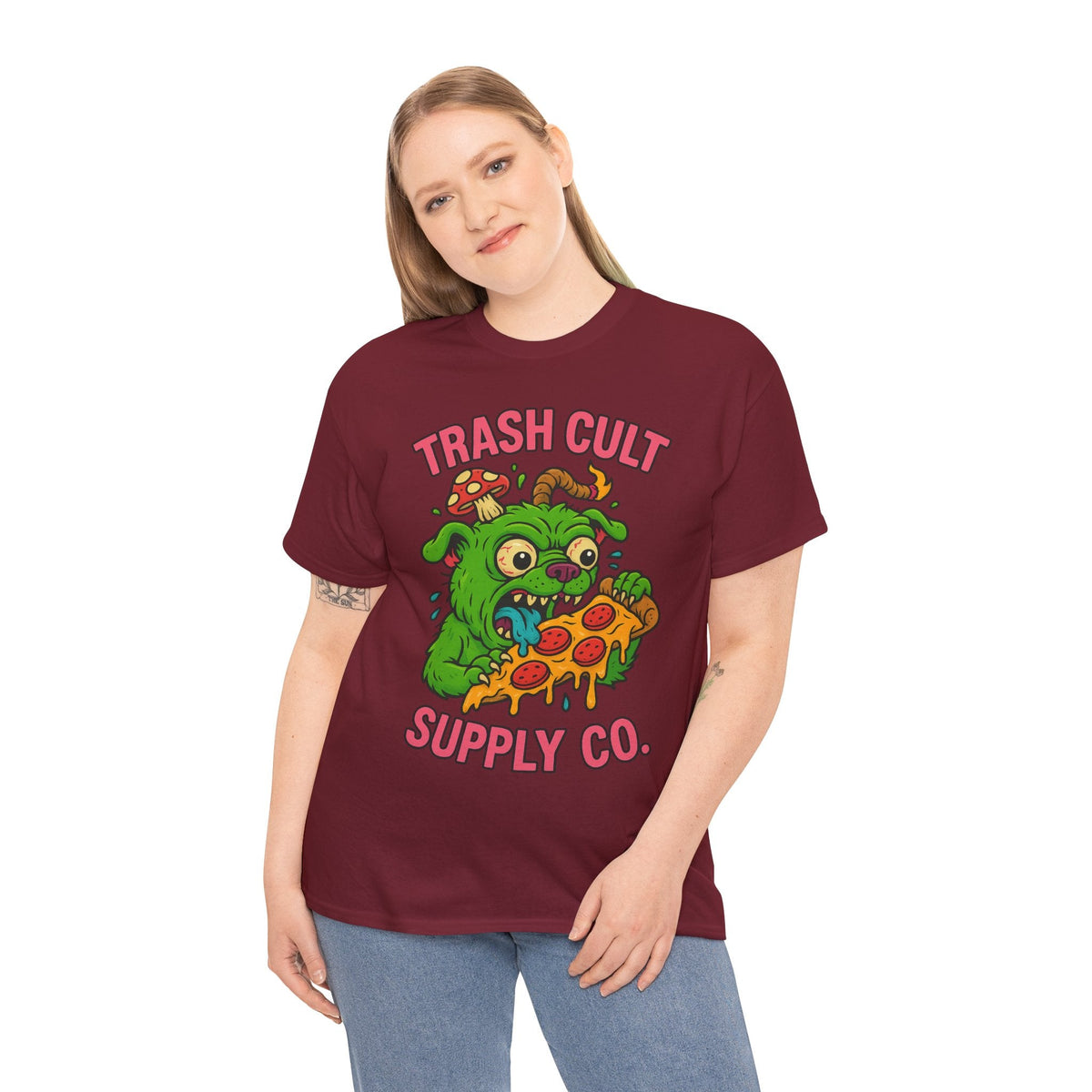 Feral Pizza Monster Shirt – Trash Cult Supply Co | Gildan 5000 Graphic Tee