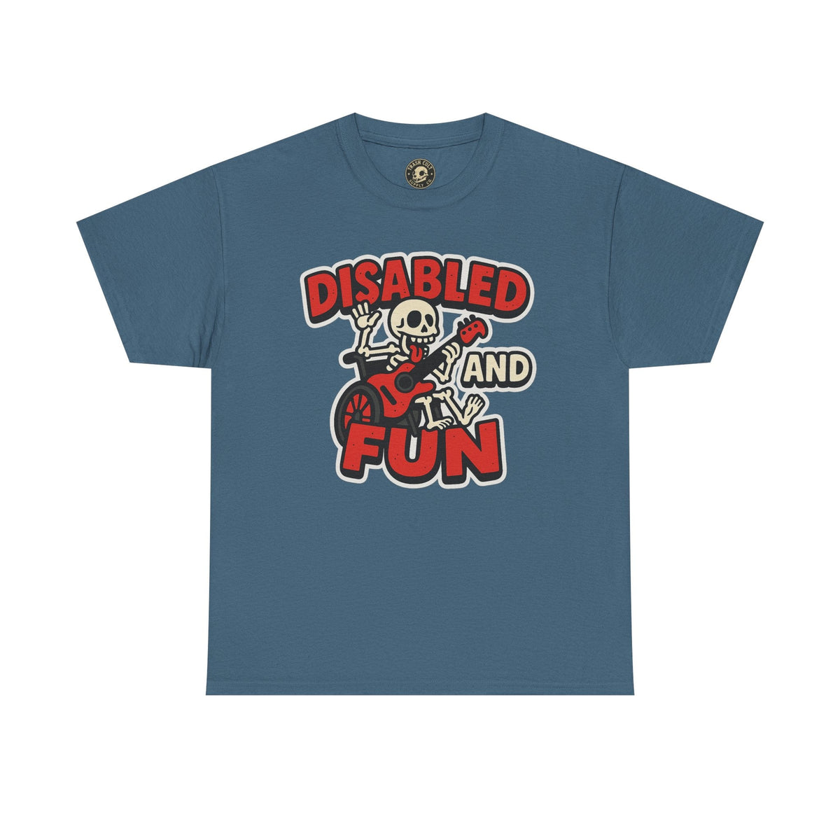 Disabled and Fun Unisex Heavy Cotton Tee, Casual Shirt, Gift for Friends, Music Lovers Gift, Fun T-Shirt, Halloween Wear, Everyday Comfort