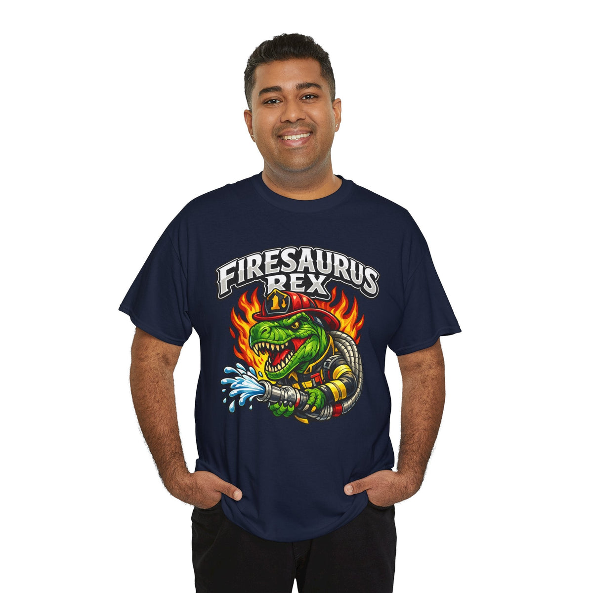 Firesaurus Rex T-Shirt — Funny Firefighter Dinosaur Tee