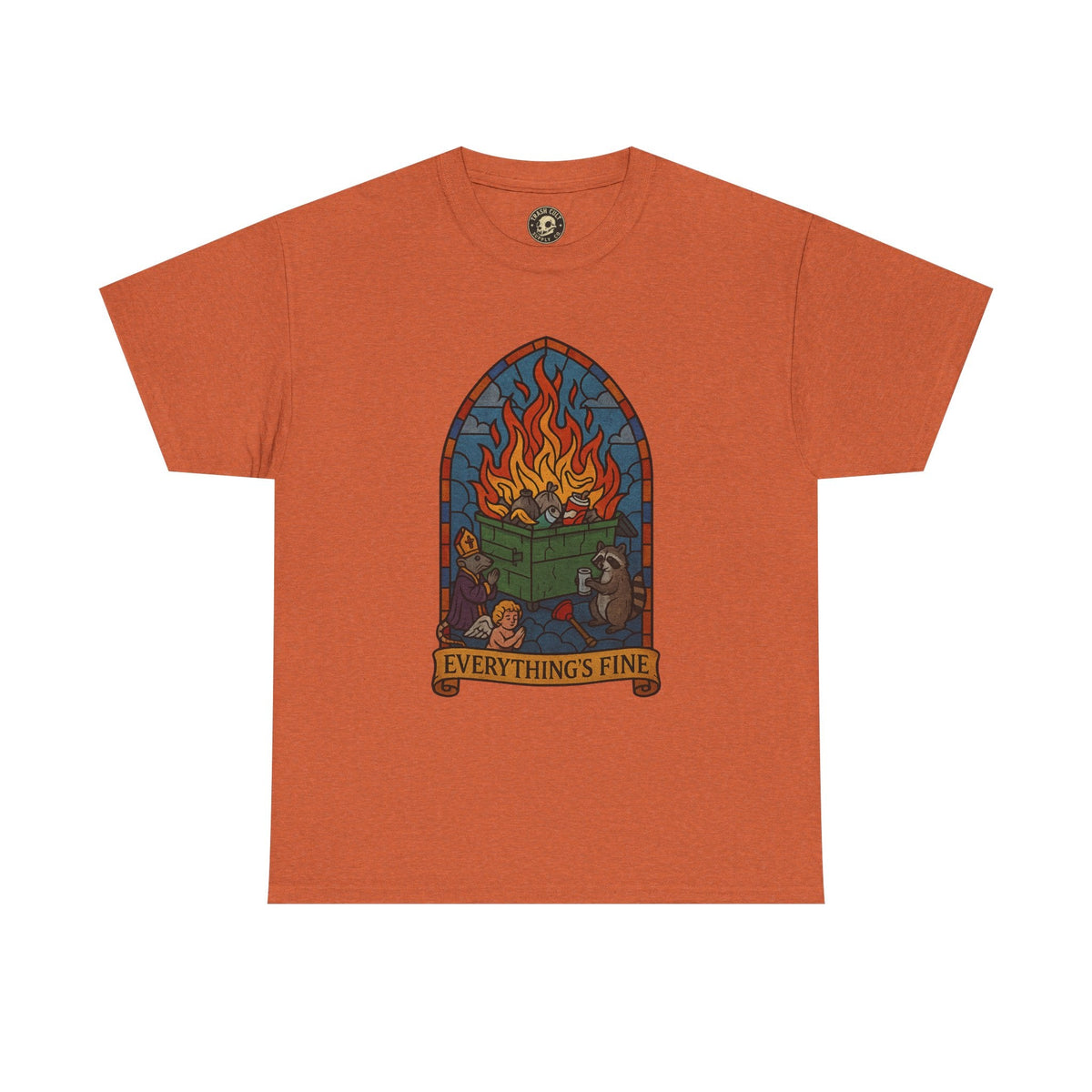 "Everything's Fine" Unisex Heavy Cotton Tee - Casual Wear, Gift for Friends, Home Decor, Everyday Style, Relaxed Fit