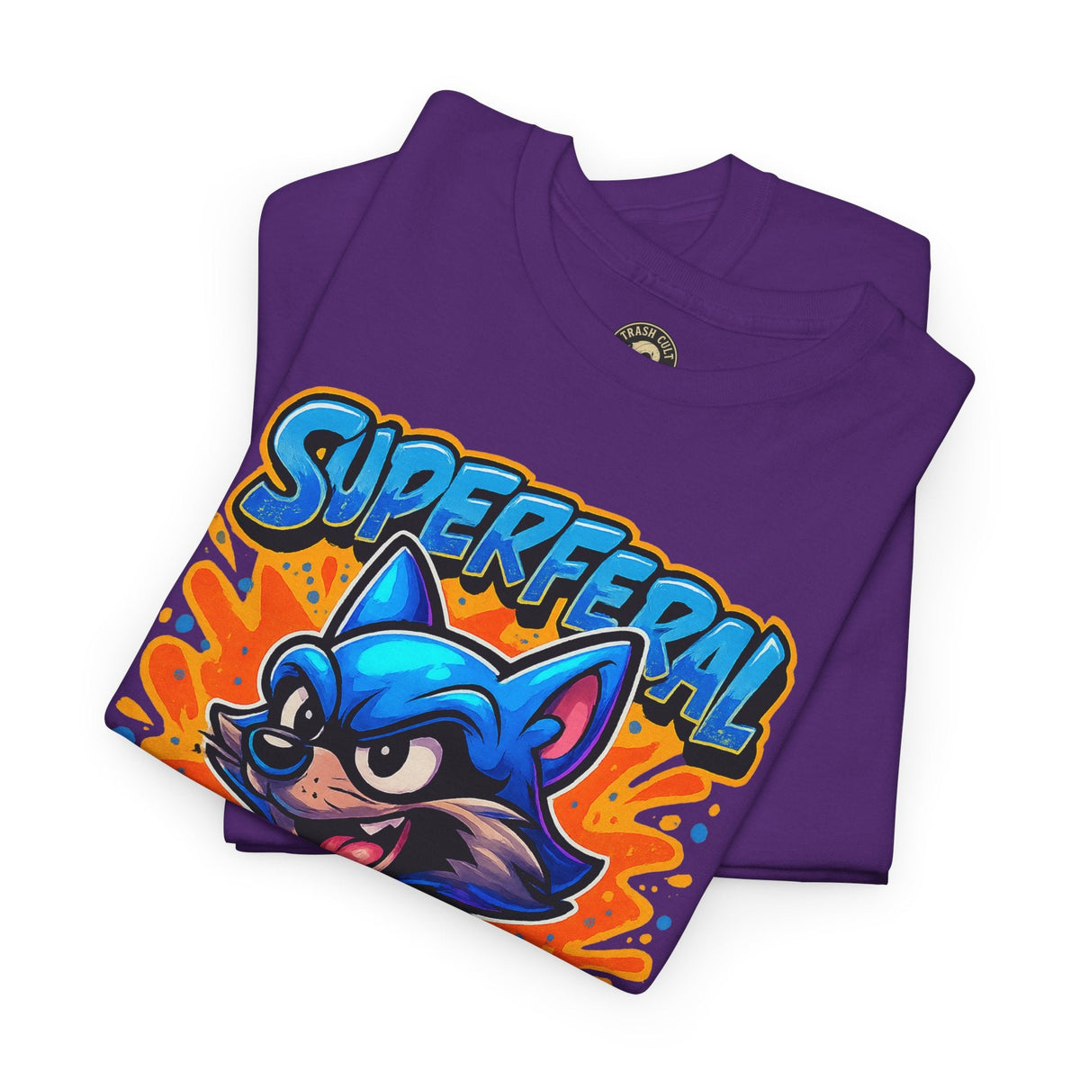SuperFeral Raccoon Graffiti Shirt – Bold New School Superhero Streetwear | Trash Cult Supply Co