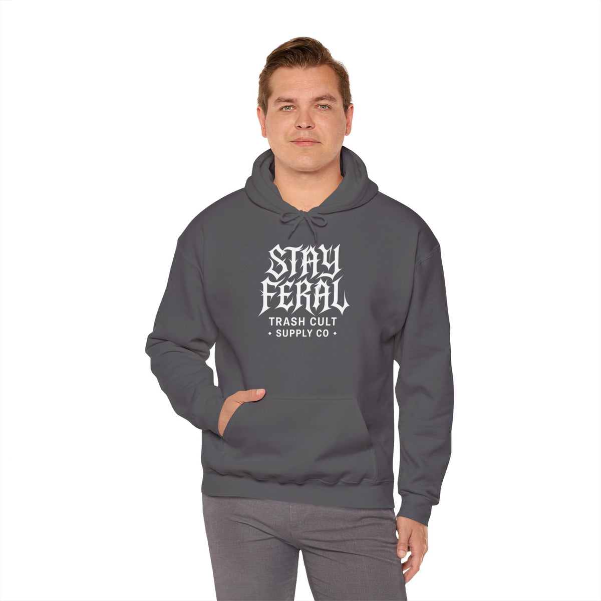 Stay Feral Gothic Hoodie – Trash Cult Supply Co Unisex Pullover