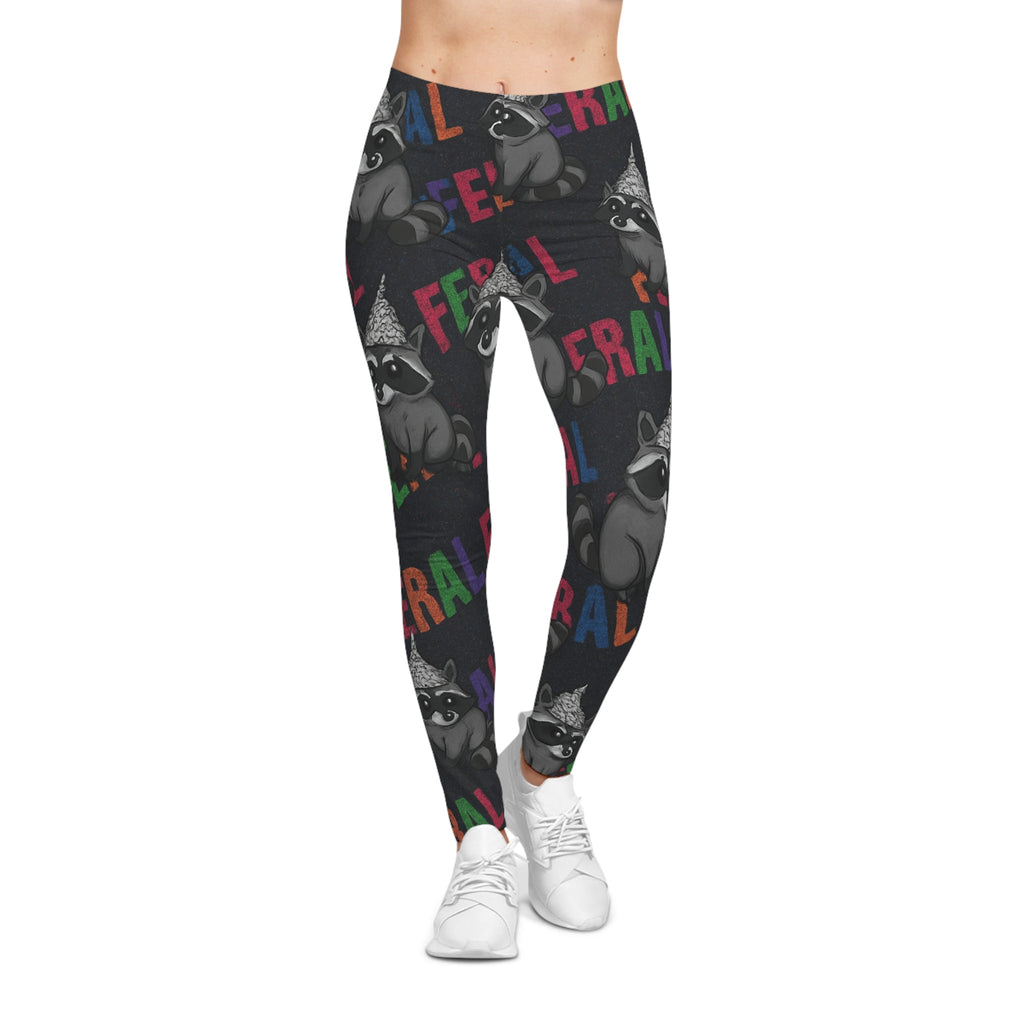 Feral Raccoon Leggings – Funny Animal Print Pants for Women | Bold Gift for Animal Lovers