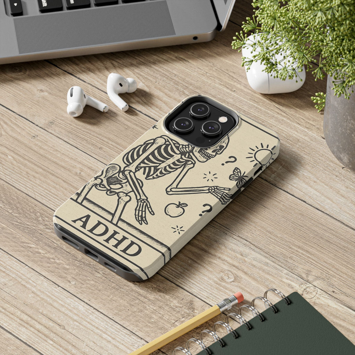 Skeleton ADHD Phone Cases, Unique Phone Cover, Funny ADHD Gift, Quirky Skeleton Design, Cool Accessories for Everyone