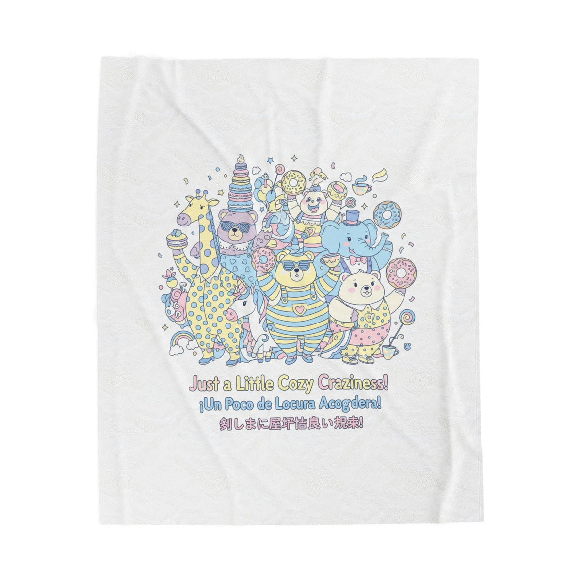 Cozy Cute Chaos Velveteen Plush Blanket | mildly unhinged, whimsical weird