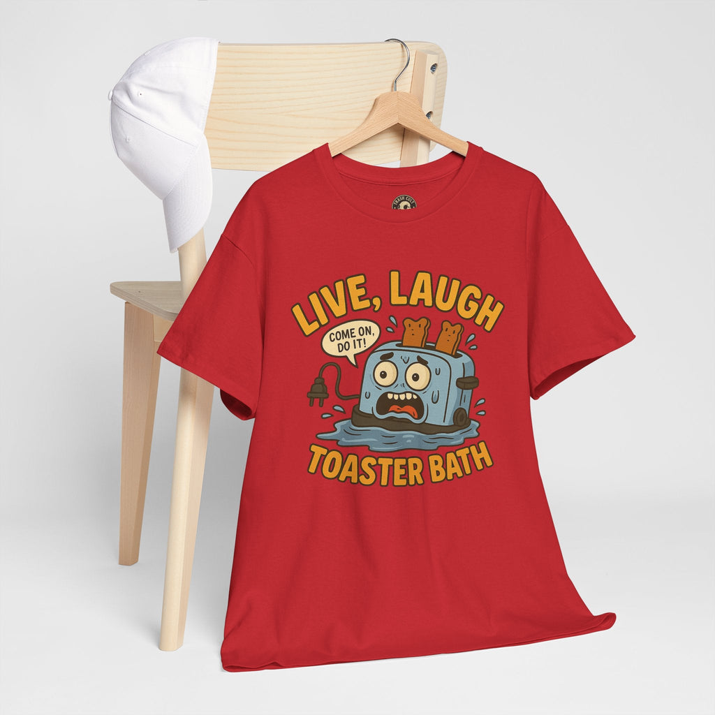 Funny Toaster Bath Tee, Humorous Unisex Shirt, Gift for Friends, Lightweight Cotton Tee, Birthday Party Outfit