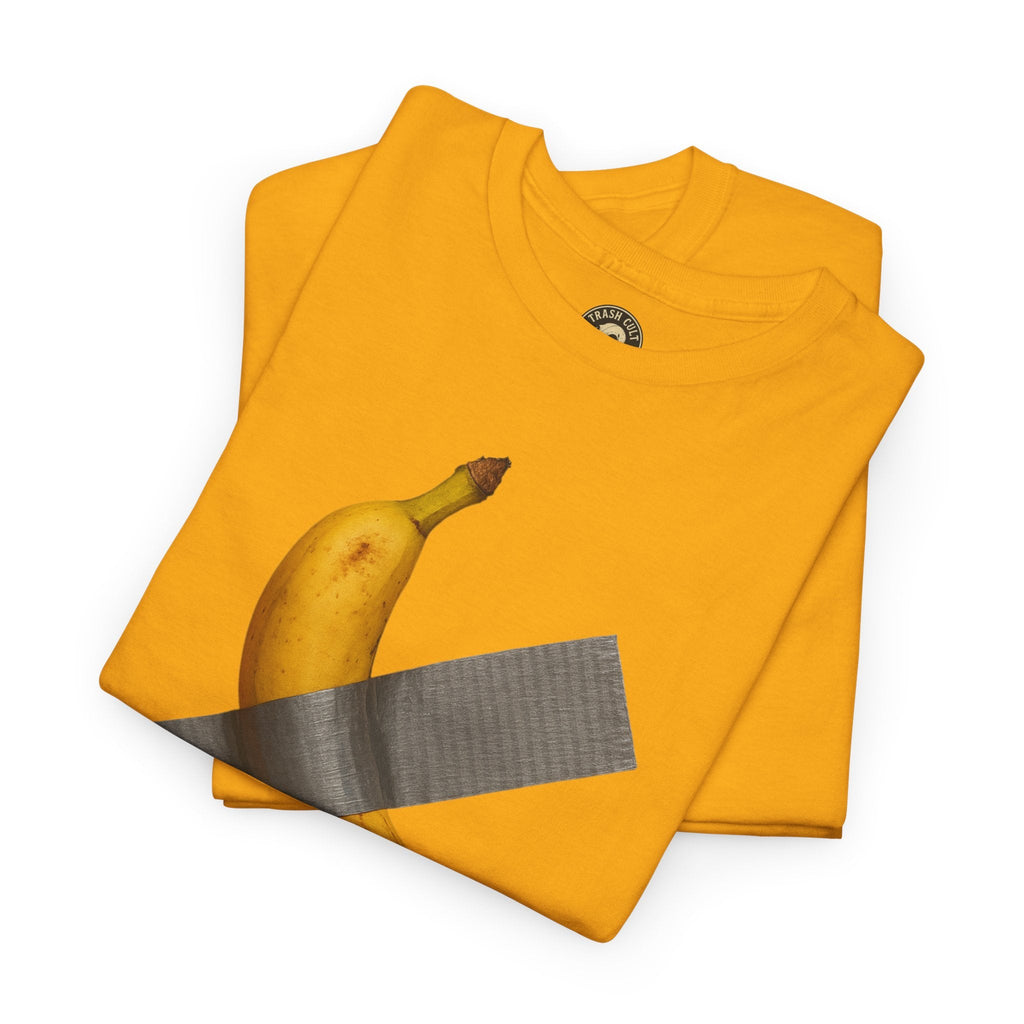 “ART IS DEAD” Banana Duct Tape Meme Tee – Satirical Art Parody Shirt by Trash Cult Supply Co.