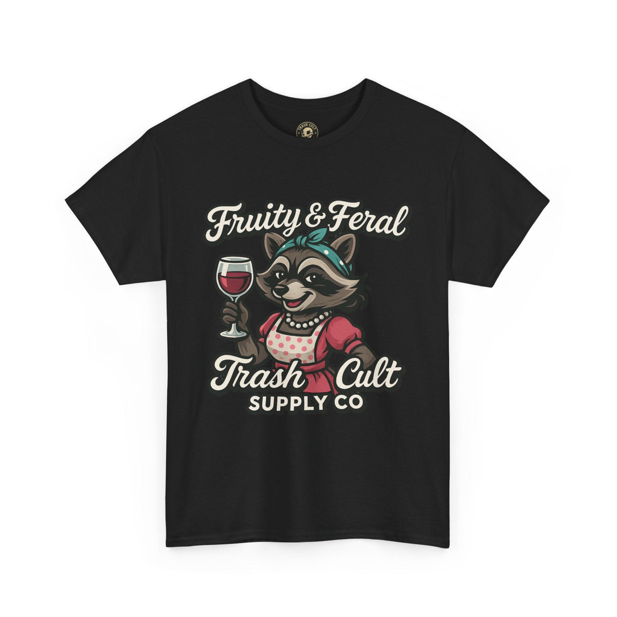 Fruity & Feral Raccoon Housewife Tee – Trash Cult Supply Co. on Gildan 5000