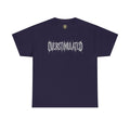 OVERSTIMULATED Metalcore Grunge Shirt – White on Black Distressed Font Tee