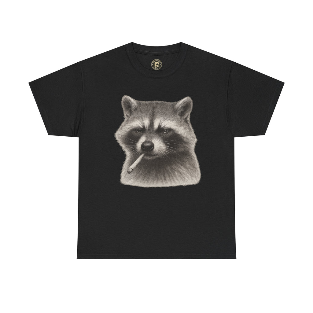 Dirty Harry Raccoon Halftone Shirt – Soft Grit Aesthetic, Smoking Trash Panda Graphic Tee