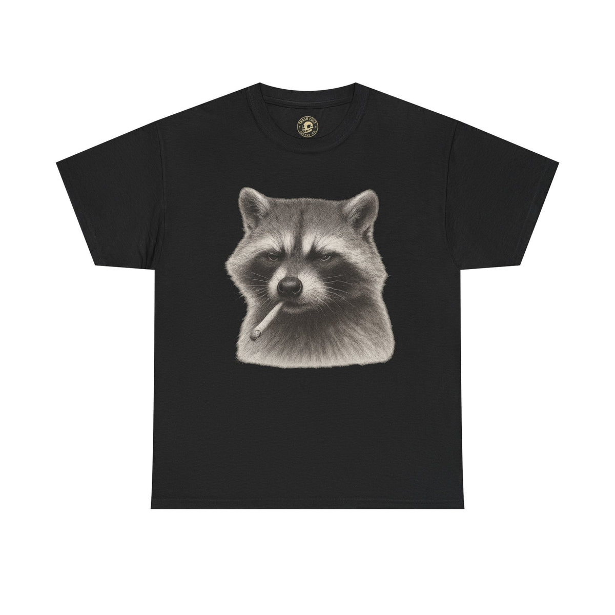 Dirty Harry Raccoon Halftone Shirt – Soft Grit Aesthetic, Smoking Trash Panda Graphic Tee