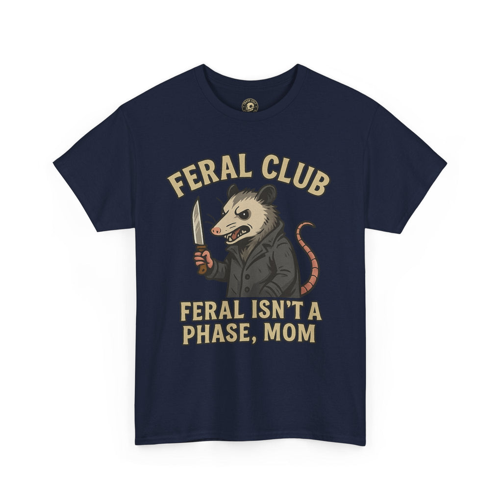 Feral Club Tee - Unisex Heavy Cotton Shirt, Funny Graphic T-Shirt, Gift for Mom, Casual Wear, Easygoing Lifestyle