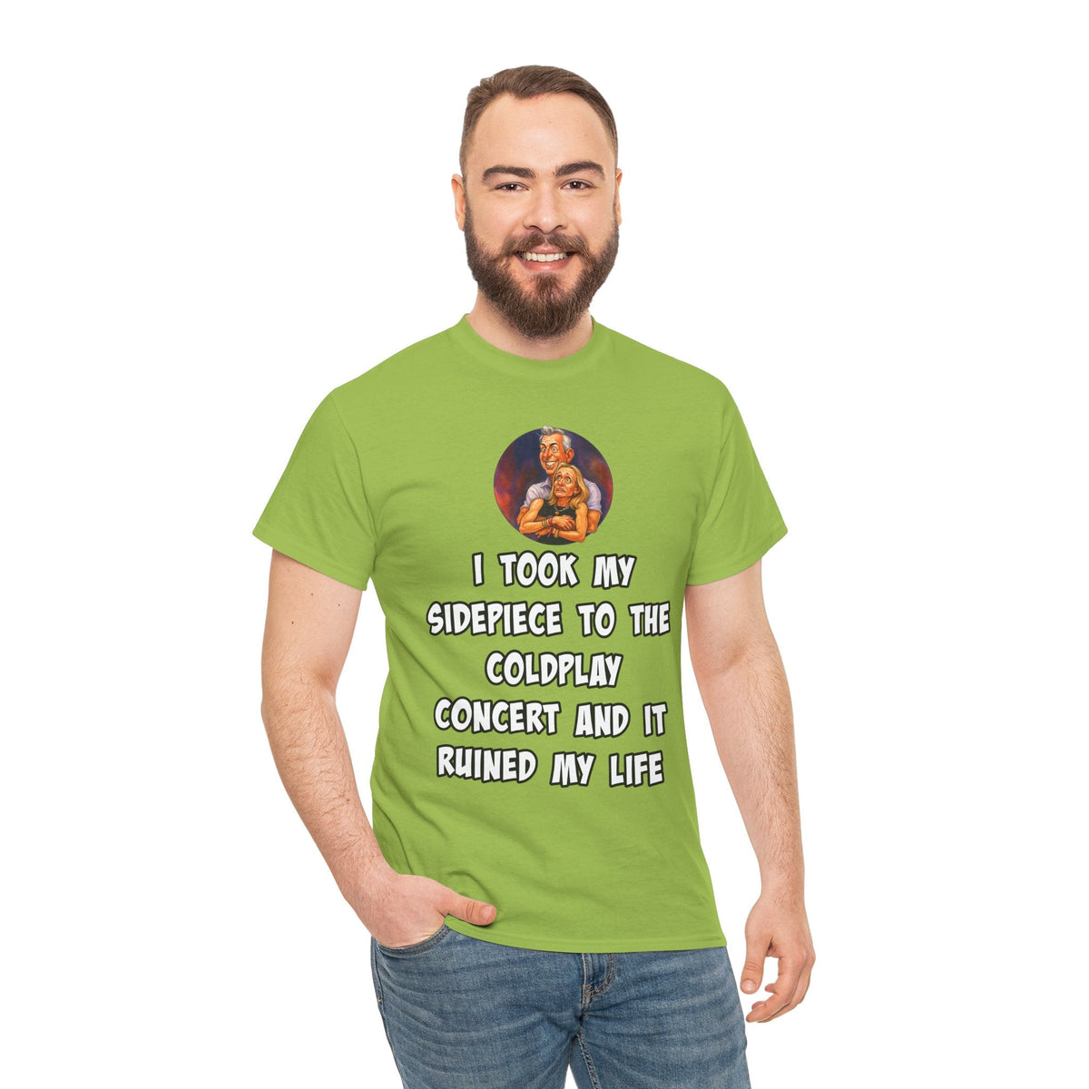 Funny CEO Concert Shirt – “I Took My Sidepiece to the Coldplay Concert” Meme Tee – Gildan 5000