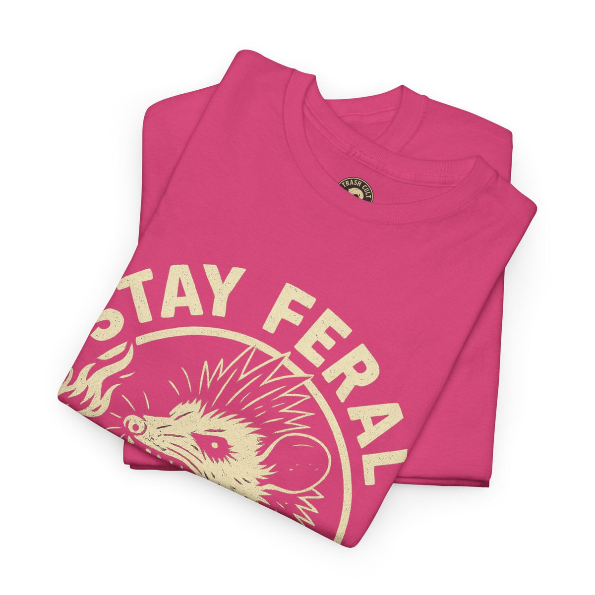 Stay Feral Die Loud Possum Punk Shirt – Trash Cult Supply Co – Gildan 5000 T-Shirt