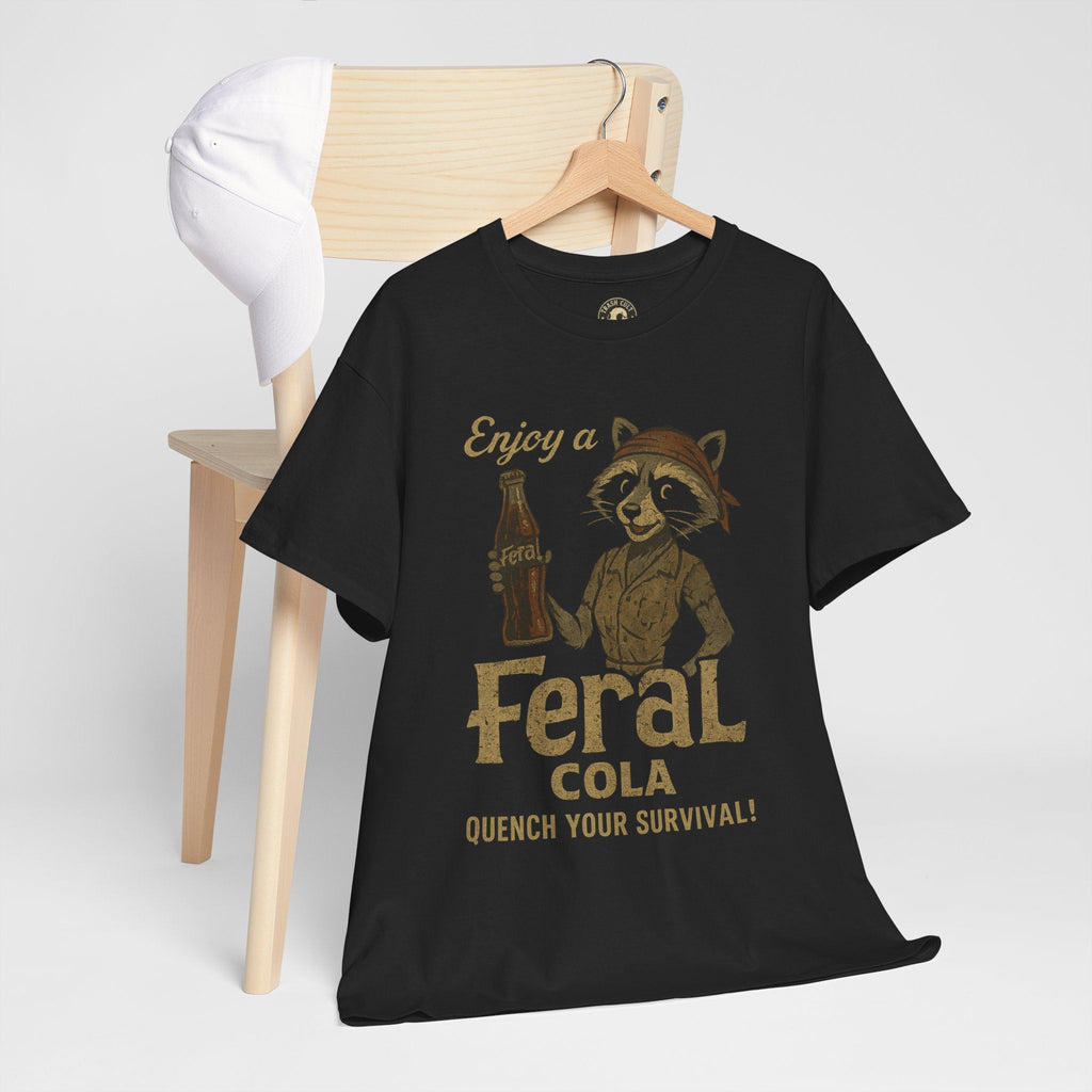 Feral Cola Shirt – Vintage Raccoon Parody Tee – Survival Humor on Gildan 5000