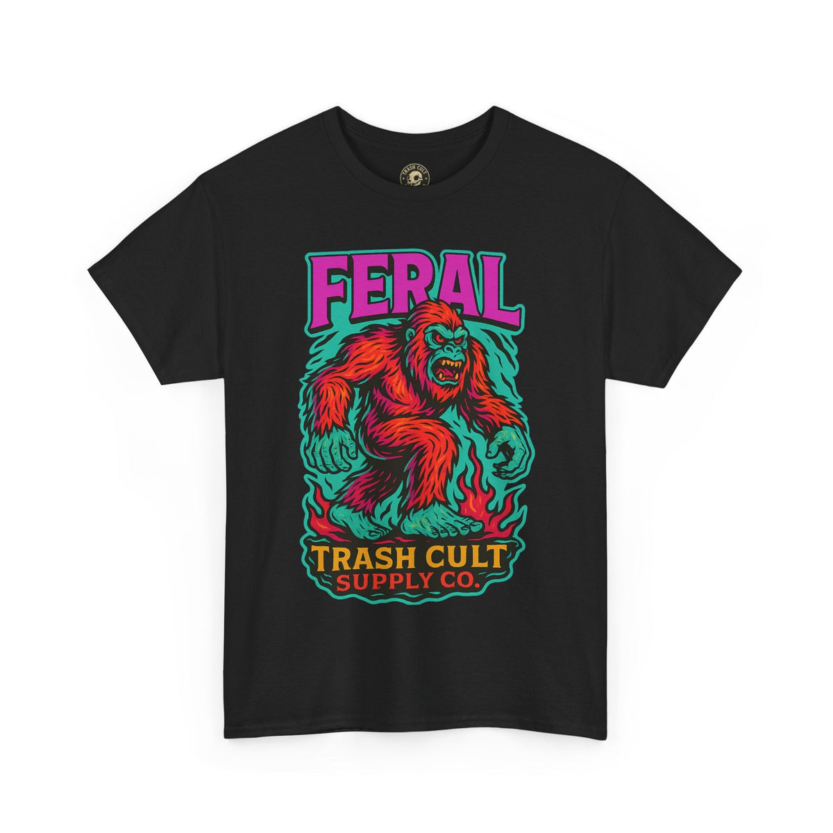 FERAL Bigfoot Shirt – Trashcore Bold Colors | Trash Cult Supply Co | Gildan 5000 Tee