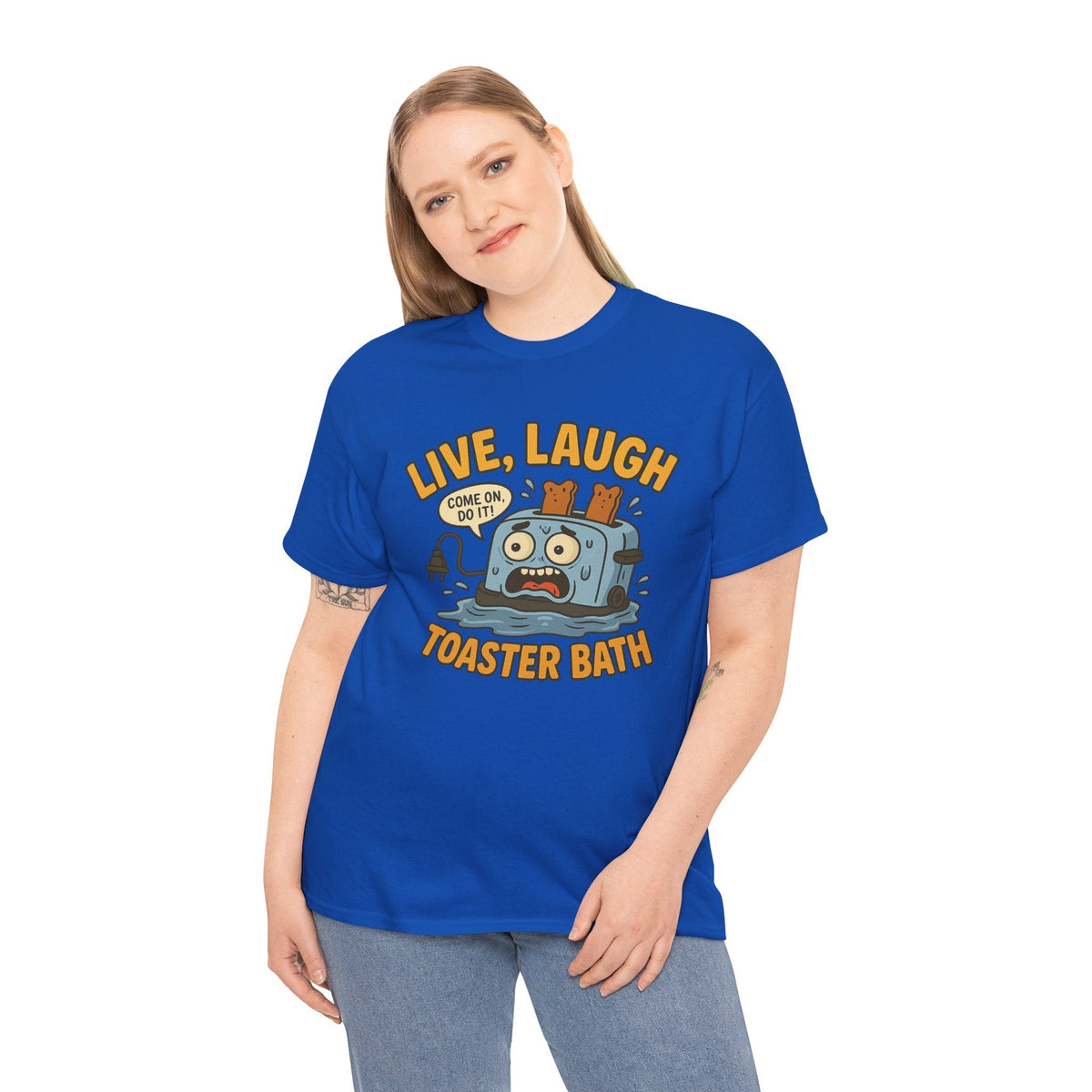 Funny Toaster Bath Tee, Humorous Unisex Shirt, Gift for Friends, Lightweight Cotton Tee, Birthday Party Outfit