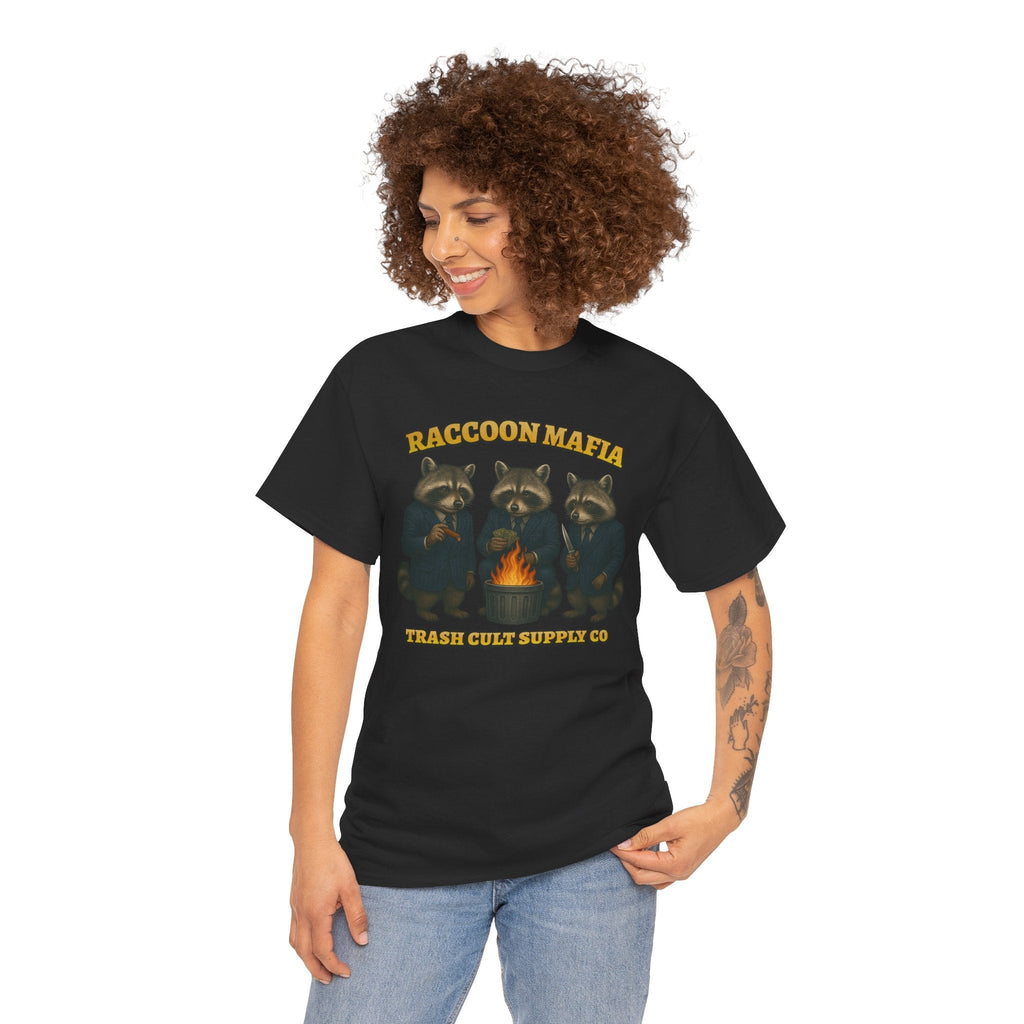 Raccoon Mafia T-Shirt – Realistic Gangster Raccoons in Suits | Trash Cult Supply Co | Gildan 5000