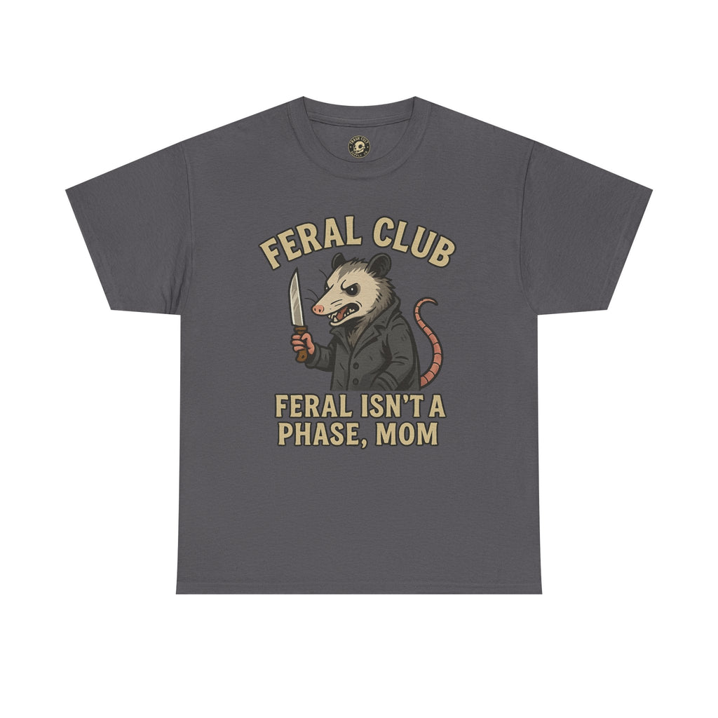 Feral Club Tee - Unisex Heavy Cotton Shirt, Funny Graphic T-Shirt, Gift for Mom, Casual Wear, Easygoing Lifestyle