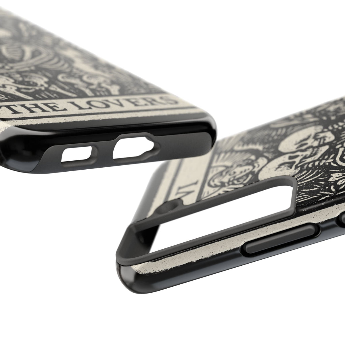 Tough Phone Case with Skeleton Lovers Design, Gothic Phone Cover, Unique Couples Gift, Halloween Accessory, Edgy Tech Design