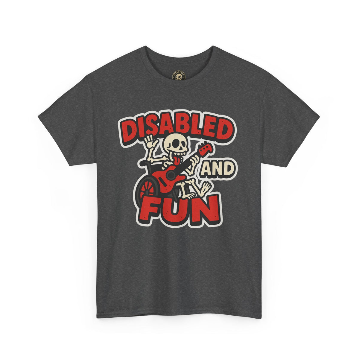Disabled and Fun Unisex Heavy Cotton Tee, Casual Shirt, Gift for Friends, Music Lovers Gift, Fun T-Shirt, Halloween Wear, Everyday Comfort