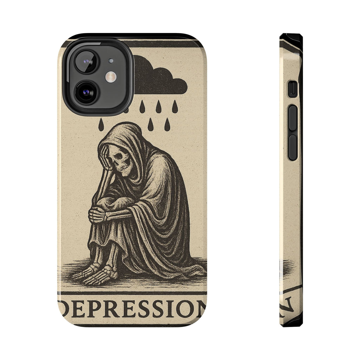 Dark Humor Phone Case, Goth iPhone Cover, Macabre Gift, Depression Art Case, Unique Phone Protector