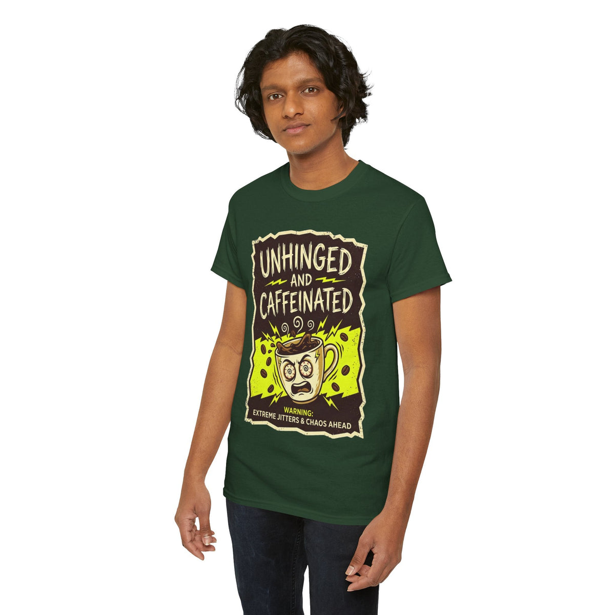Unhinged and Caffeinated Tee — Funny Coffee Lover T-Shirt